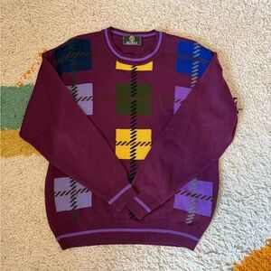 Versace Istante Multicolor Geometric Crewneck Sweater